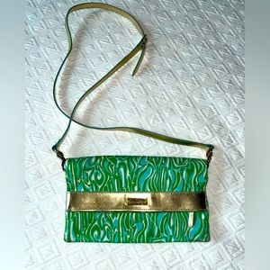Lilly Pulitzer green/blue clutch or purse